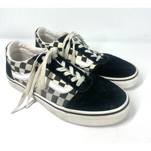 VANS Old Skool Checkerboard Primary Check Sidestripe Low Top Sneaker Women 8.5